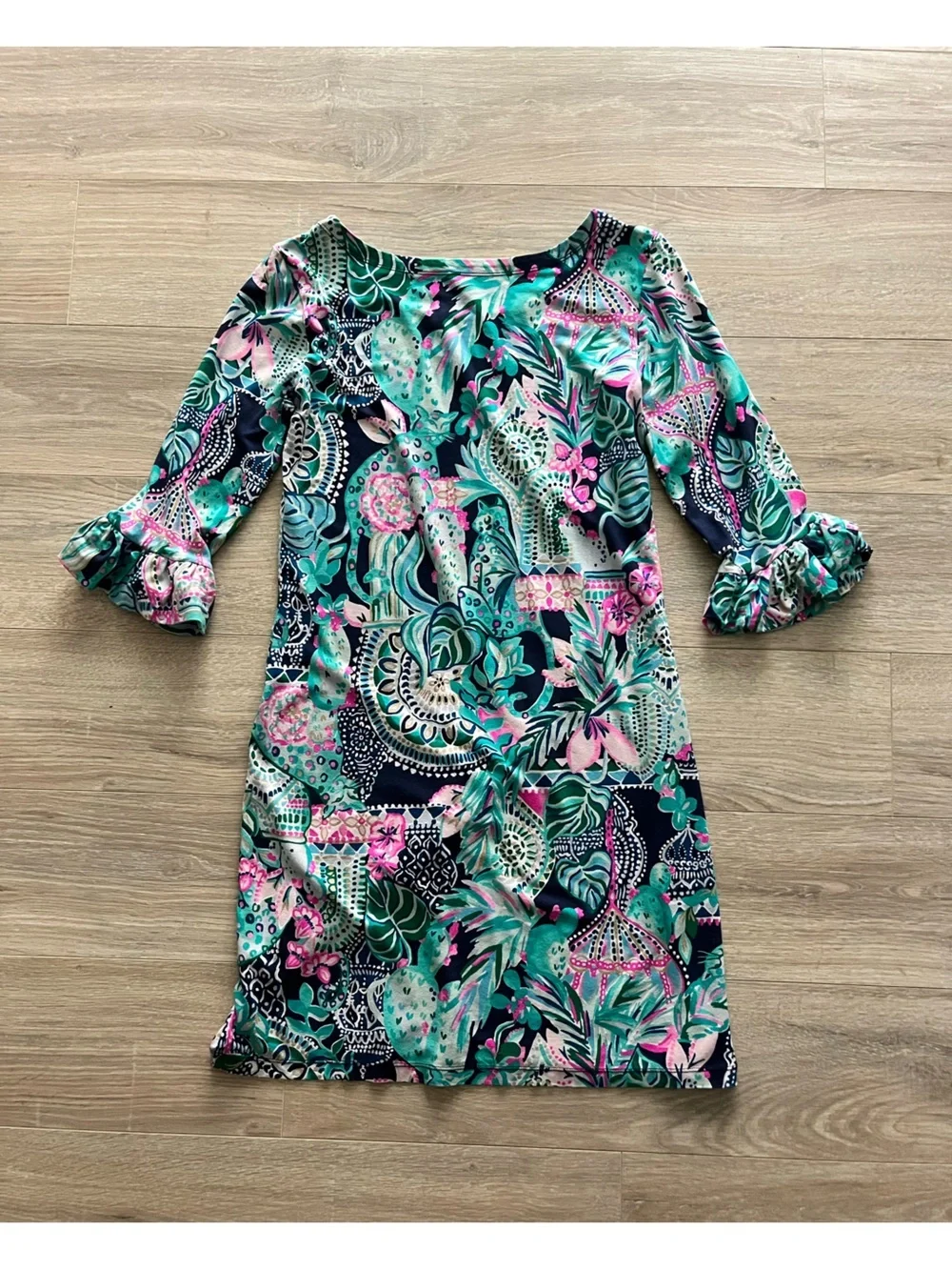 Lilly Pulitzer Womens UPF 50+ Sophie Ruffle Dress Looking Sharp Multi Size Small - Picture 7 of 7